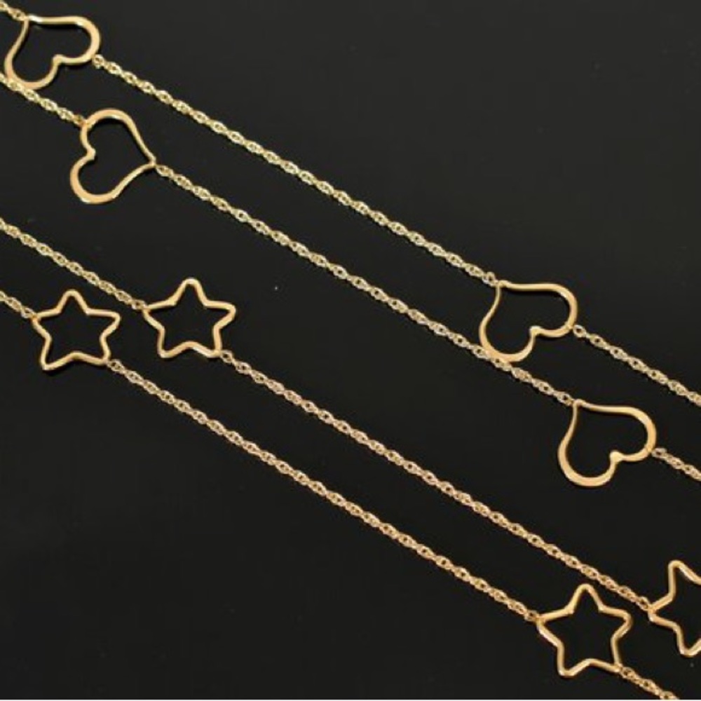 Two 14k continuous gold chain necklaces - Picture 3 of 4